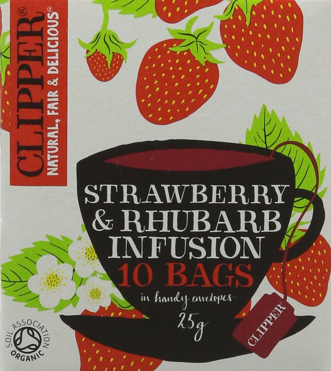Clipper Organic Strawberry & Rhubarb Infusion 10 bags Organic Tea