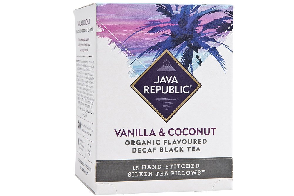 Java Republic Organic Vanilla & Coconut Decaf Black Tea 15 bags